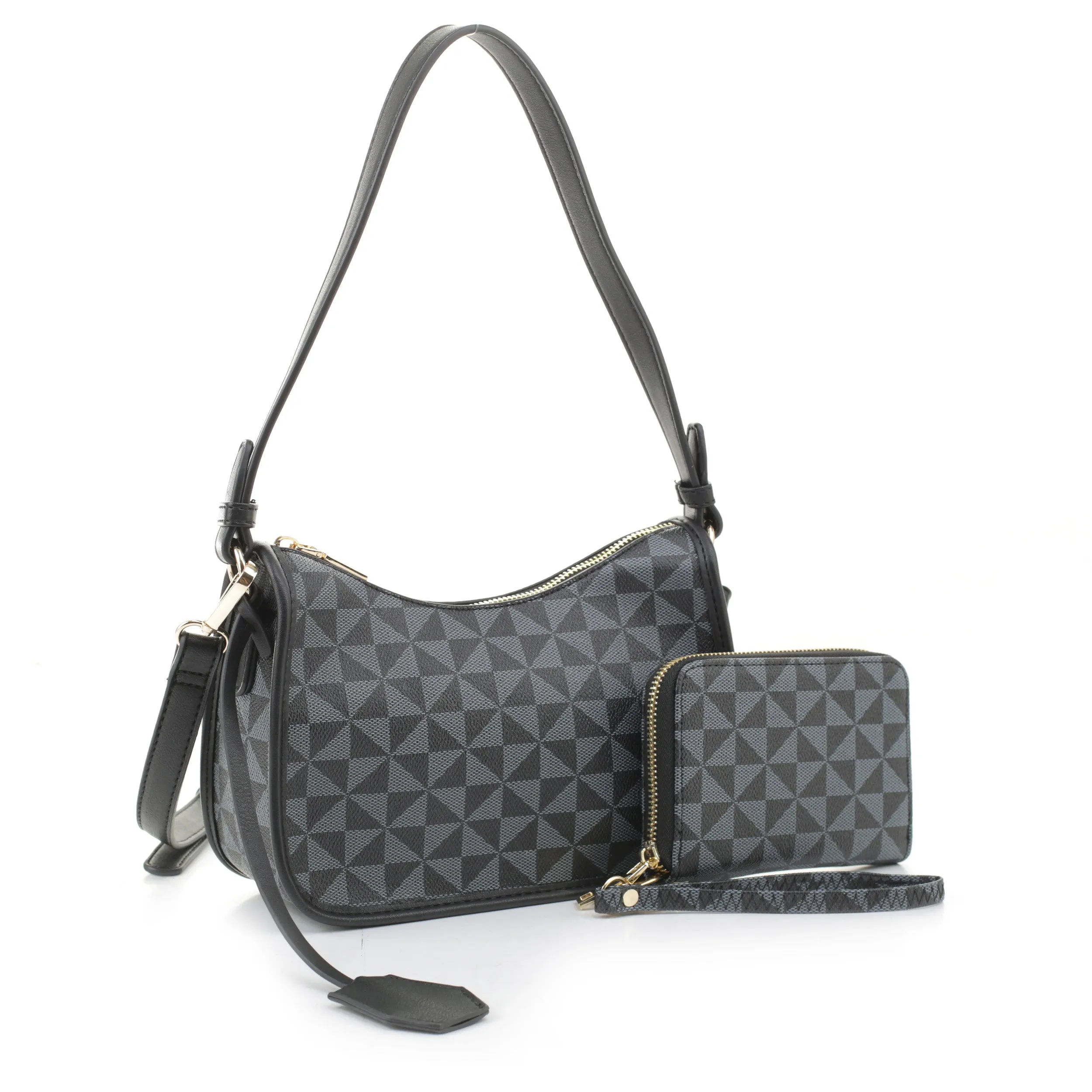 Vivi Geometric Monogrammed Medium Shoulder Set