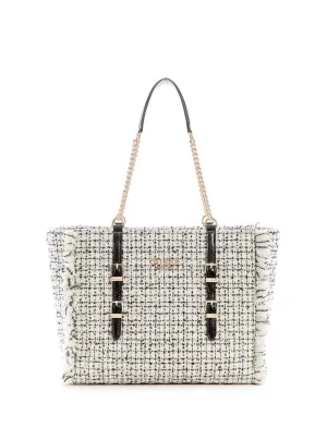 White Tweed Adam Tote Bag