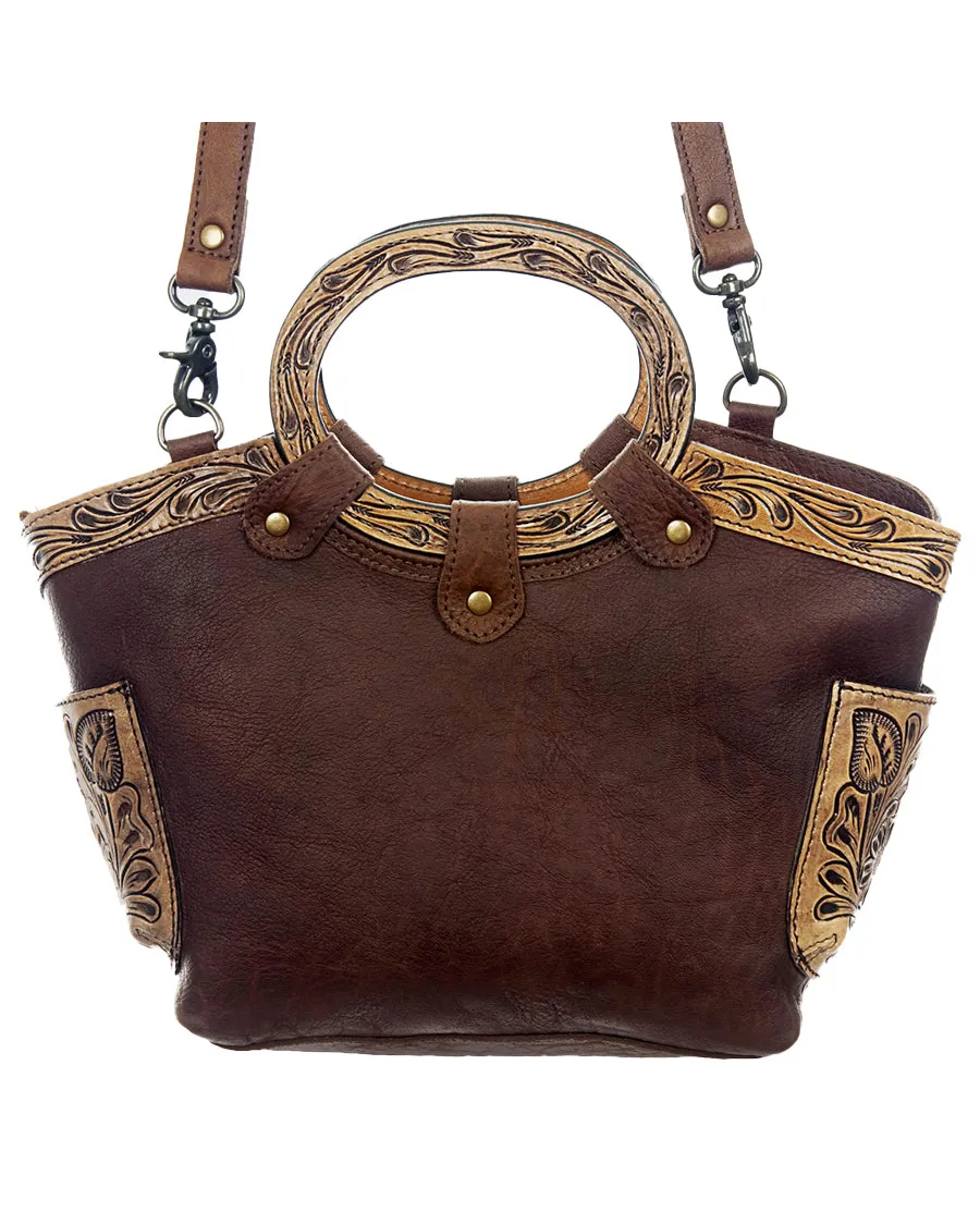 Women's Hair On Hide Tooled Purse
