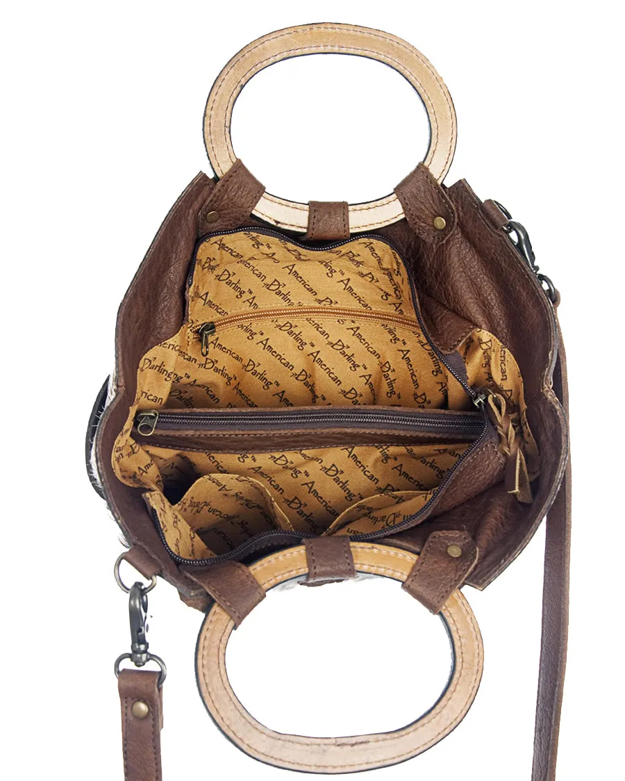Women's Hair On Hide Tooled Purse