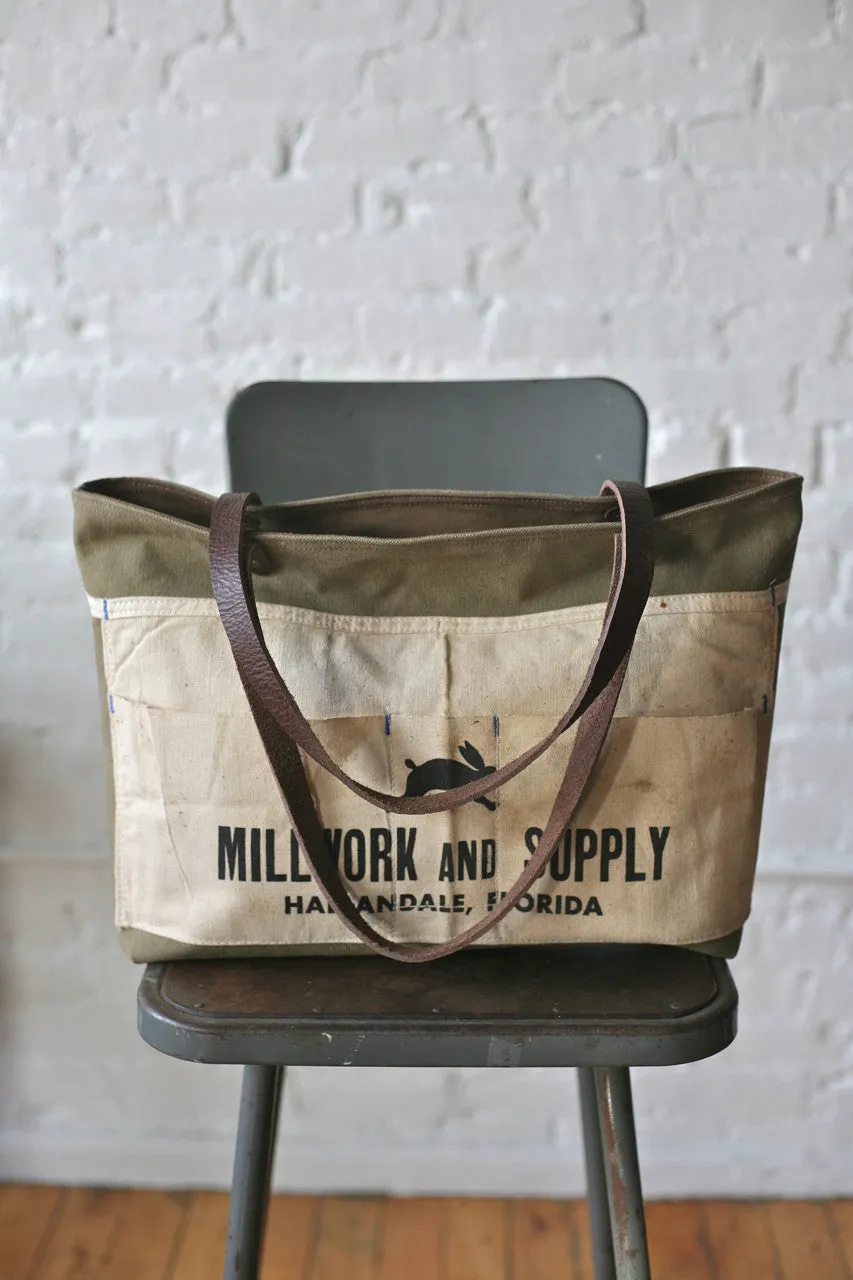 WWII era Canvas & Work Apron Tote Bag