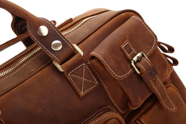 YAAGLE Multi-pockets Real Leather Hand Briefcase for Men YG7028