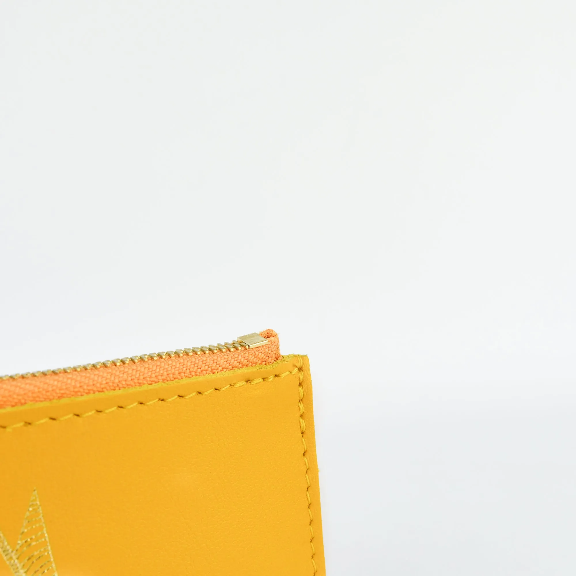 Yellow Leather Zip Purse - Roam