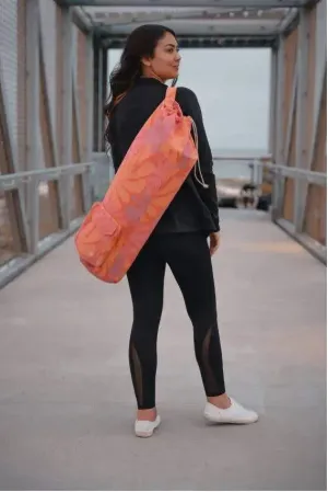Yoga Mat Bag Tropical Print Pink Fair Trade Organic Cotton